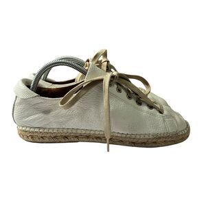 Maypol Espadrille Sneakers White Soft Leather Lace Up Casual Shoes Anthropology